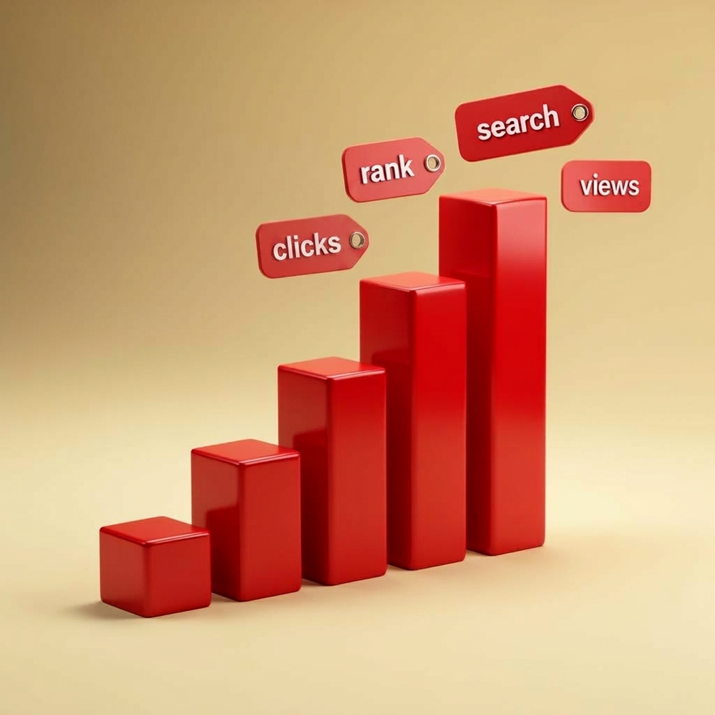 YouTube search rankings climbing on a graph
