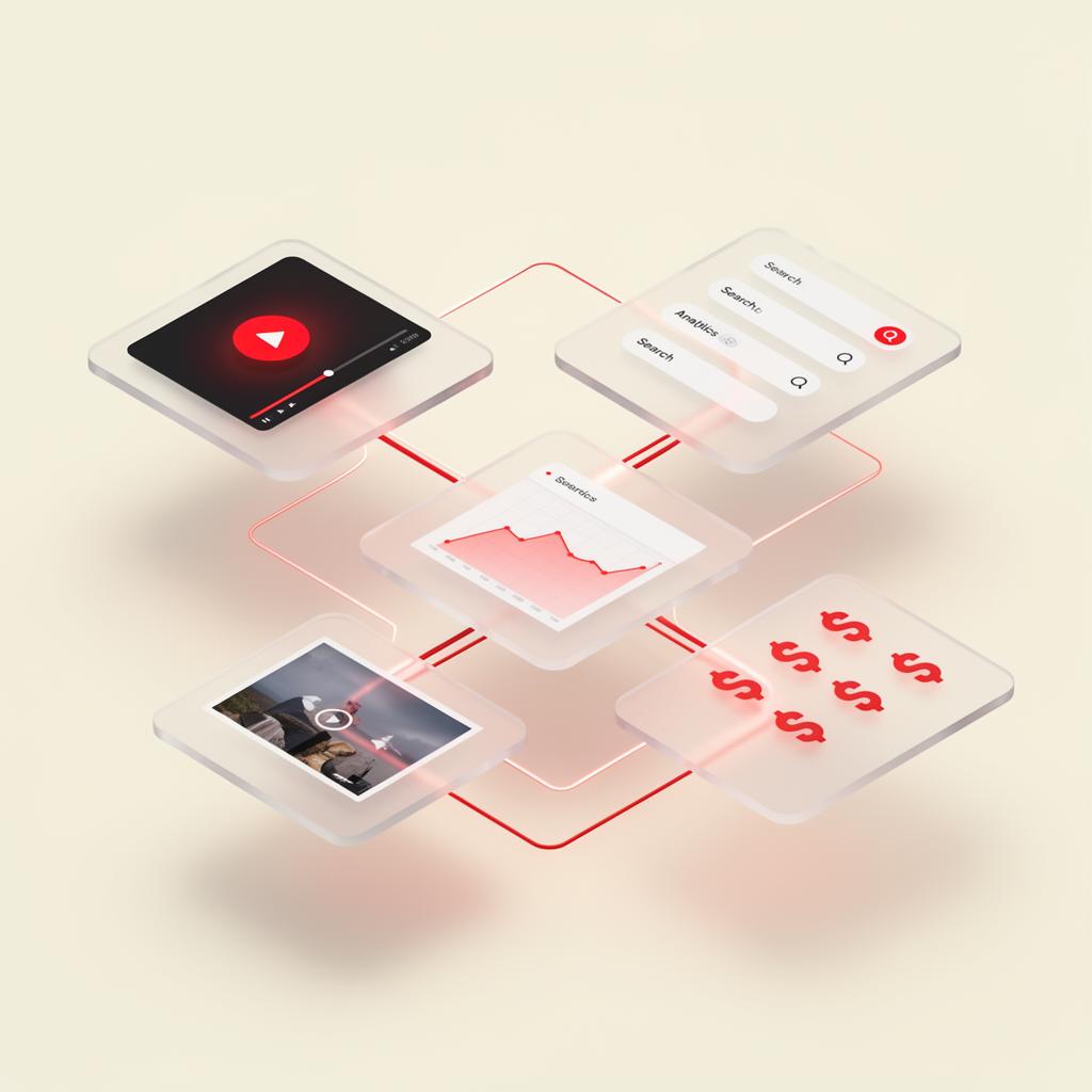 Integrated YouTube service stack including SEO editing thumbnails and ads