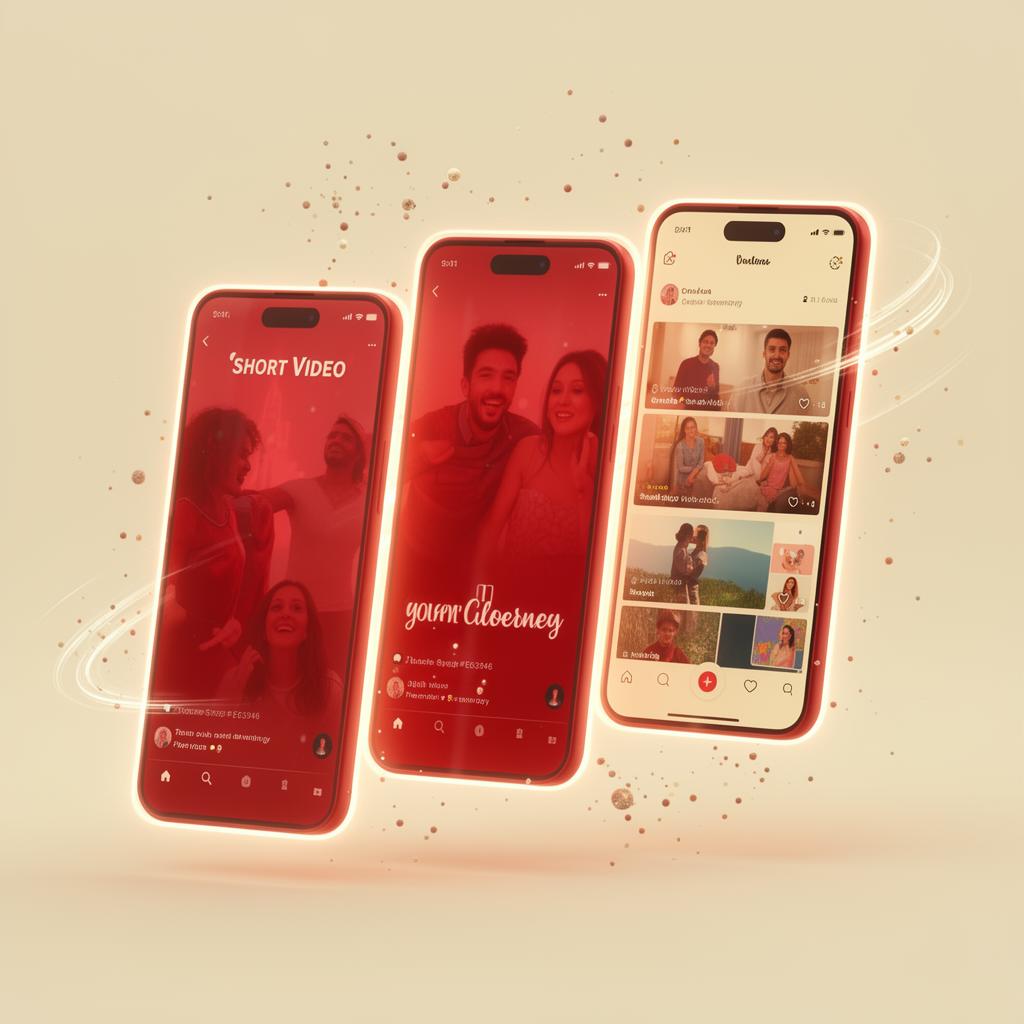 Vertical short form video samples in mobile mockups